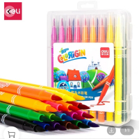 得力 70681-24色软笔头水彩笔 (白)(24色)