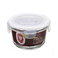 830ml普业圆形玻璃保鲜盒饭盒PY-1908 只可微波需开盖