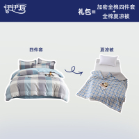 伊伊爱 加密全棉四件套+全棉夏凉被礼包