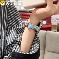 适用oppo手环2表带金属四叶草智能OPPO手环1代皮质拼接替换腕带3139B