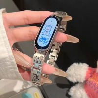 适用oppo手环2表带镂空牛仔oppoband2手表带新款智能运动二2代替换腕带3139B