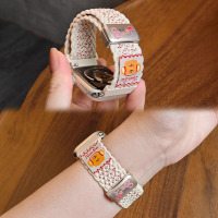 适用oppo手环2表带金属四叶草智能OPPO手环1代皮质拼接替换腕带3139B