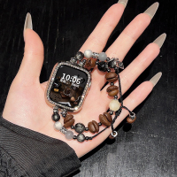 适用oppo手环2表带金属四叶草智能OPPO手环1代皮质拼接替换腕带3139B