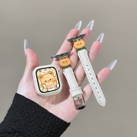 适用oppo手环2表带金属四叶草智能OPPO手环1代皮质拼接替换腕带3139B