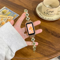 适用小米手环9pro/8pro爆裂串珠10pro蝴蝶红米5/4山茶花女款夏高级运动智能腕带3139B