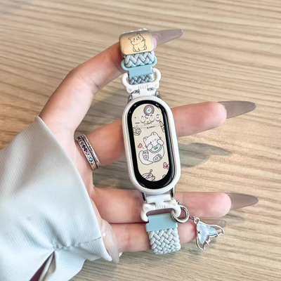 猫咪毛绒挂脖套适用小天才Z11电话手表表带3139B