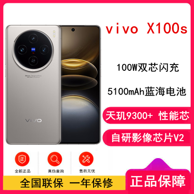 vivo X100s 12GB+256GB 钛色 蓝晶×天玑9300+ 蔡司超级长焦 7.8mm超薄直屏 5G 拍照 手机