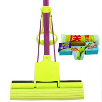 妙洁胶棉拖把0301MOJ-A卡槽加强型吸水拖 伸缩金属杆 含2个原装拖把头
