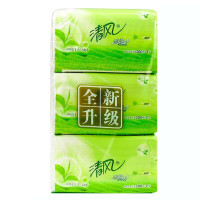 清风 抽纸 绿茶茉香2层200抽3包小规格抽取式面纸