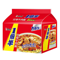 康师傅劲爽拉面一倍半红烧牛肉面142g*5袋/包