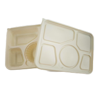 百晟长恒 BSCH-68 环保淀粉五格餐盒 150个/箱 (计价单位:箱)黄色