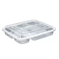 百晟长恒 BSCH-BXH02 1L 150个/箱 一次性带盖五格透明保鲜盒 (计价单位:箱)