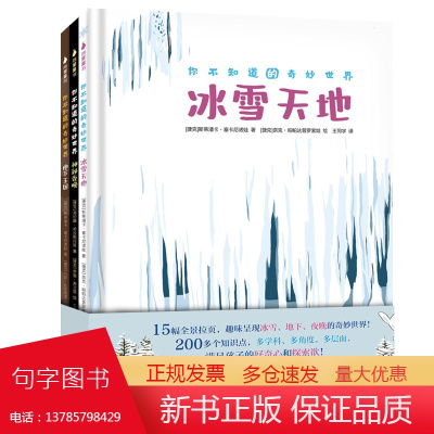 你不知道的奇妙世界(全3册:冰雪世界,地下王国,奇妙夜晚)6-10岁沉浸式世界认知科普书,15幅全景拉页,由表及里融汇历