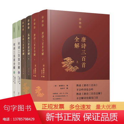 唐诗宋词元曲三百首全解共6册典藏版 古诗文注释语译赏析诗歌鉴赏复旦大学出版社初高中学生语文课外阅读 唐诗宋词古典文学
