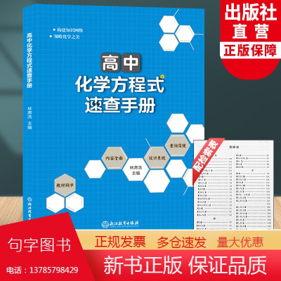 新版 高中化学方程式速查手册大全 教材同步化学资料高中重难点说明辅导书籍知识点清单总结高中生化学教材资料浙江教育出版社