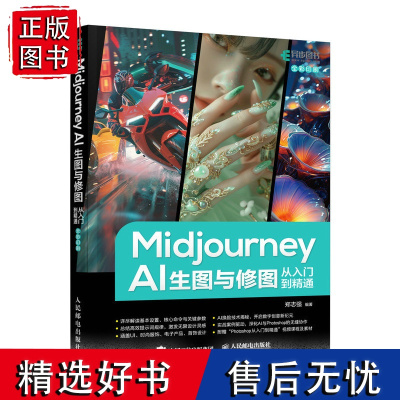 Midjourney AI生图与修图从入门到精通 ai绘画设计mj提示词教程书籍aigc应用PS平面设计摄影包装产品设计