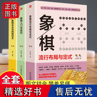 3册象棋书籍大全棋谱战术象棋流行布局与定式+入门与技巧+杀法与残局功夫象棋棋谱象棋战术教程图书籍实战技法开局与布局攻杀技