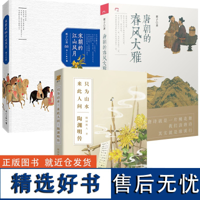 [3册]陶渊明传+宋朝的江山风月宋词话人生诗词人物背后的人生经历柳永晏殊苏轼辛弃疾+唐朝的春风大雅讲述孟浩然王维的人生传