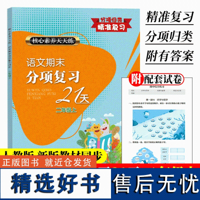 新版 语文期末分项复习21天 二年级上册 核心素养天天练 小学生教材单元同步测试综合复习冲刺检测考试卷课堂作业本浙江教育