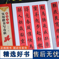 新春大吉 实用楷书写春联 4大类160幅春节对联 古帖楷书集字对联横幅毛笔软笔书法练字帖 楷书春联对联作品集萃 春节实用