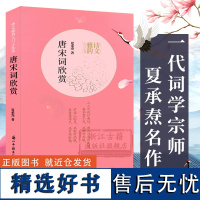 唐宋词欣赏 诗文雅韵入门小丛书 中国唐诗宋词文学品评赏析古典文学诗词作品集 入门读物理论与技巧知识文学研究艺术理论正版书