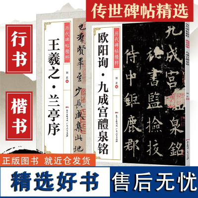 碑帖2册王羲之兰亭序欧阳询九成宫醴泉铭塔碑帖行书字帖书法圣教序硬笔入门基础训练毛笔书法培训教程钢笔临摹行书练习书法