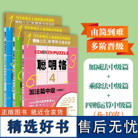 聪明格中级篇3册套 加法+乘法+四则运算 全脑思维益智游戏书5-8岁 数学算术训练工具肯肯数独 小学心算速算趣味练习 华