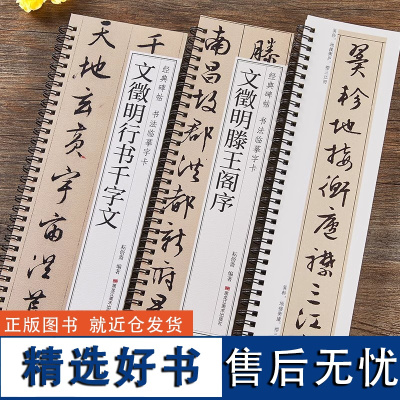 文徵明行书千字文滕王阁序行书毛笔书法字帖全文经典碑帖书法临摹字卡原大版墨迹本文征明成人学生临摹范本近距离临摹临帖卡