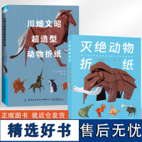 [全2册]灭绝动物折纸+川畑文昭**造型动物折纸 折纸教程书折纸书大全手工书籍折纸书高难度折纸大百科立体创意