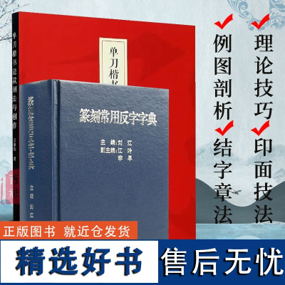 2册 单刀楷书边款刻法与创作+篆刻常用反字字典 边款刀法章法风格方向及语言图例技法入门教程 篆刻艺术边款创作实践教材西泠