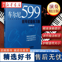 正版 车尔尼599钢琴初级练习曲 大音符 王庆著演奏精注版 车尔尼599 钢琴初级练习曲 正版图书籍 上海音乐出版社