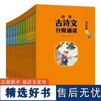 中华古诗文分级诵读全12册分级诵读古诗文彩绘有声版初级+中级+高级篇 分级诵读古诗文 培养孩子语言素养语言表达能力感受能