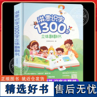 洪恩识字立体翻翻书 3-8岁1300字 600+常用词 100+创意翻翻机关 8开大精装 APP同步1300字立体书幼儿