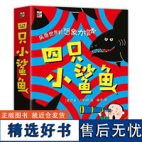 四只小鲨鱼全4册 风靡世界的想象力绘本趣味洞洞书公园里鲨鱼黑暗中有鲨鱼狂风中有鲨鱼大雪中有鲨鱼亲子共读绘本