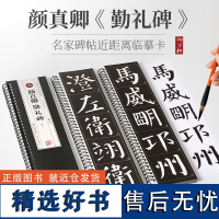 共3本颜真卿勤礼碑名家碑帖近距离临摹卡米字格角注放大原帖临读对照简体旁注颜体楷书毛笔书法字帖字卡入门临摹范本 学生教材书