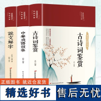 全3册古诗词鉴赏中华成语故事说文解字布面精装彩图珍藏版美绘国学儿童版初中高中生青少年阅读注释白话翻译文白对照鉴赏书籍