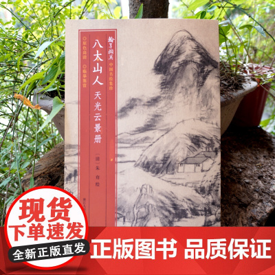 中国名绘集珍:八大山人天光云景册 清代山水画 原色高清印制细节装裱临摹赏玩皆宜 经折装中国画典范范本绘画作品赏析爱好者教