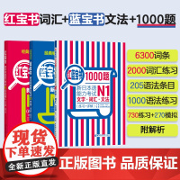 新日本语能力考试N1 蓝宝书+红宝书+红蓝宝书1000题 N1文字词汇+文法+练习 经典红蓝宝 新日语能力测试N1级日语