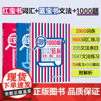 [3本]日语能力考N4N5蓝宝书+红宝书+红蓝宝书1000题 文字词汇+文法+练习 n5练习题 日语自学 高三复习日语