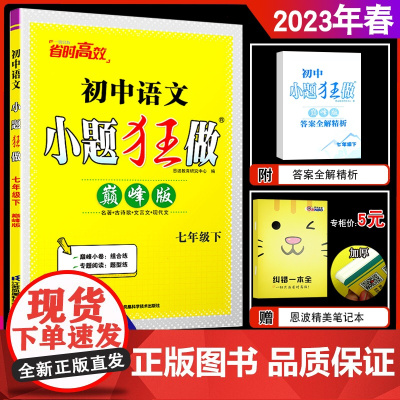 恩波教育2023春初中语文小题狂做巅峰版七年级下册人教初一7下 RJ初中苏教版教材全解同步复习练习课时作业本教辅书附赠答