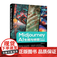 Midjourney AI生图与修图从入门到精通 ai绘画设计mj提示词教程书籍aigc应用PS平面设计摄影包装产品设计