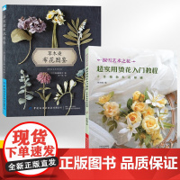 [全2册]**实用烫花入门教程手作染色布花基础+草木染布花图鉴 烫花捧花胸针布艺书籍手工制作大全书零基础入门手工艺书