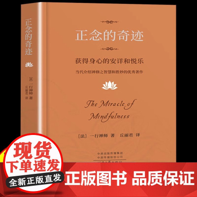 正版 正念的奇迹 一行禅师著 2024版 精装 现代的佛教禅宗诗人 人生哲学心理学书籍禅修佛学 河南文艺出版社