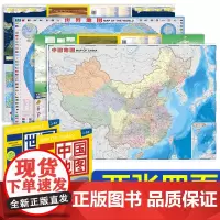 2023新版中国知识地图+世界知识地图 地理知识地图 国内参考地图 内容丰富 知识性地图 中英文对照