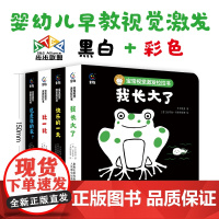 宝宝视觉激发拉拉书4册黑白卡婴儿早教卡 0-6个月幼儿智力开发 0-1-2-3岁宝宝早教书启蒙彩色书视力视觉激发卡初生婴