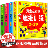 正版 黄金左右脑思维训练2-6岁(全4册)幼儿园中班大班全脑智力开发益智游戏书数学思维 培养孩子专注力想象力益智早教
