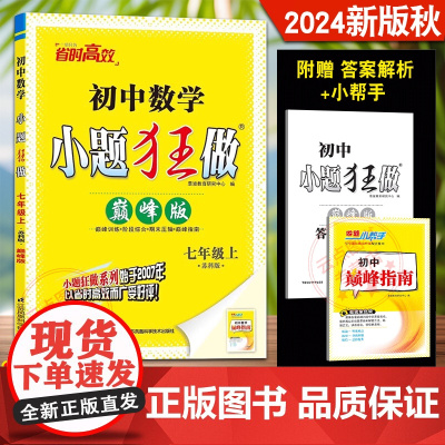 2024年秋恩波教育 小题狂做提优版初中数学七年级上册 苏科版江苏版SK 初一7年级数学上册苏教版同步辅导课时训练作业本