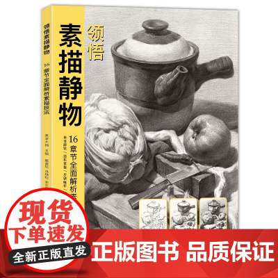 领悟素描静物 大八开临摹范本入门经典教材 组合画册集单个罐子道具结构解析照片写生 校联考美术高考名师绘画示范 美学大师书