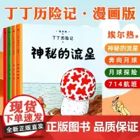 丁丁历险记全套4册小学生课外阅读书7-10-12岁故事书二三四五年级儿童文学书籍非注音连环画小人书奔向月球探险神秘的流星