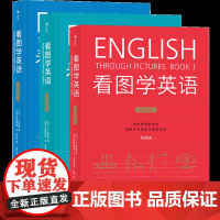 看图学英语 基础进阶精通3本套装 简笔连环画图解实用英语自学书籍 学习英语思维四格简笔画英文对话 配套音频小达人点读安装